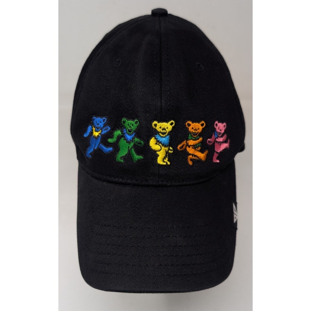 Grateful Dead Dancing Bears Strapback Hat Black GDP Official Vintage Sz Large XL